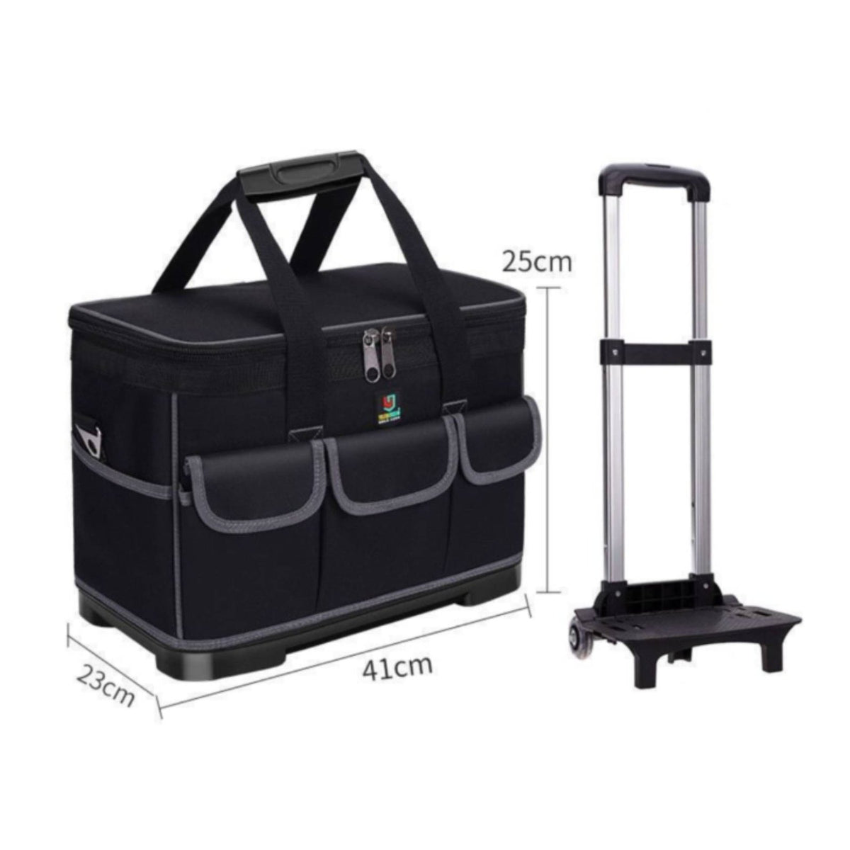 Rolling Tool Bag Large Capacity Electrician Tool Bag Heavy Duty for Service Jobs