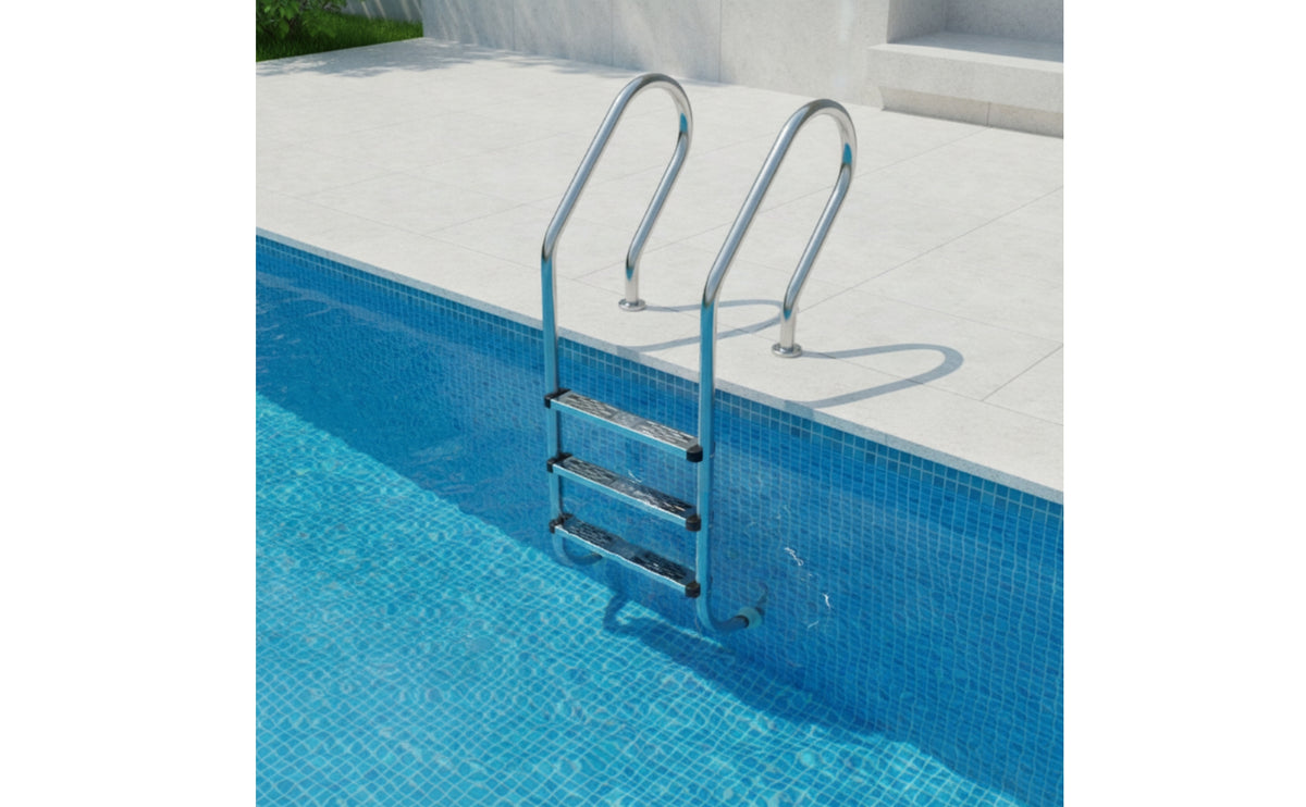 Stainless Steel Pool Ladder Anti-Slip Pool Ladder with Handrails Rust-Resistant for Backyard