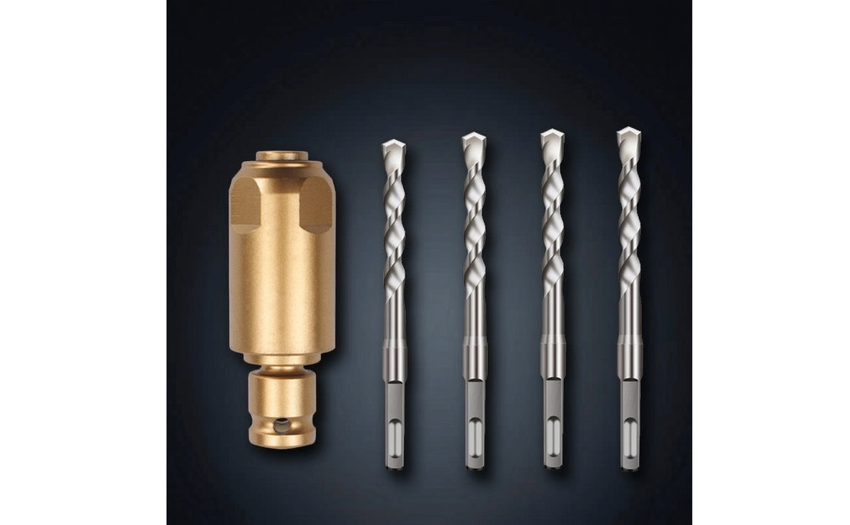 Knurled Wrench to Drill Adapter with Bits Anti-Slip Square Shank Adapter with Metal Chuck Converter Secure for DIYers, Mechanics, Handymen, Workshop, Wall Drilling, Home Improvement