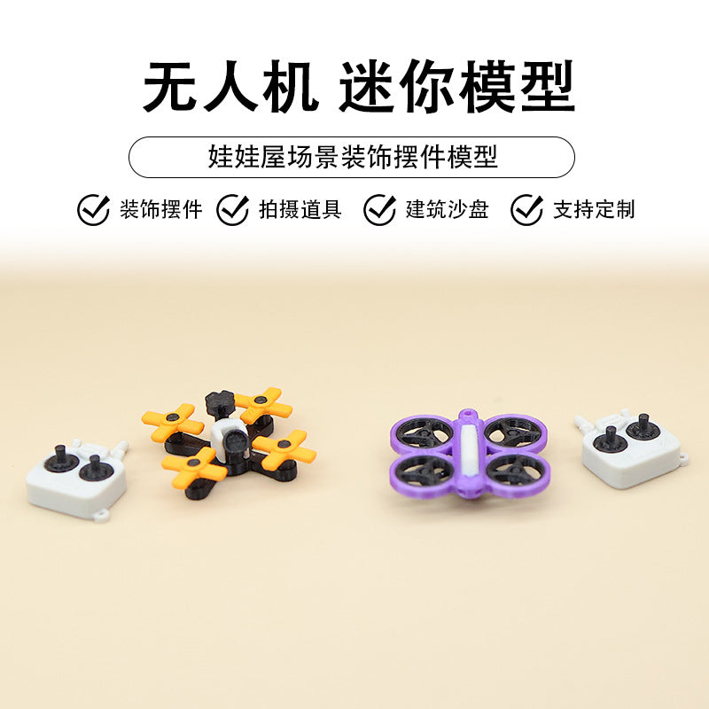 1/12 Scale Dollhouse Miniature Drone Model for OB11 Scene Decoration and BJD Toy Photography Props