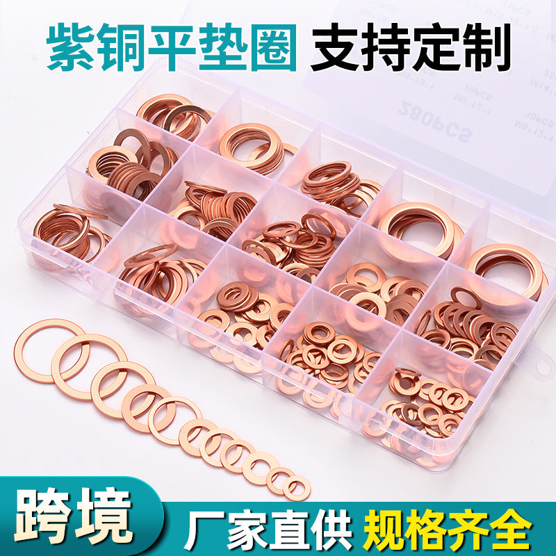 Copper Washers M5 Flat Washers for Marine Sealing (50/100/150/200/280/300/400 pcs)