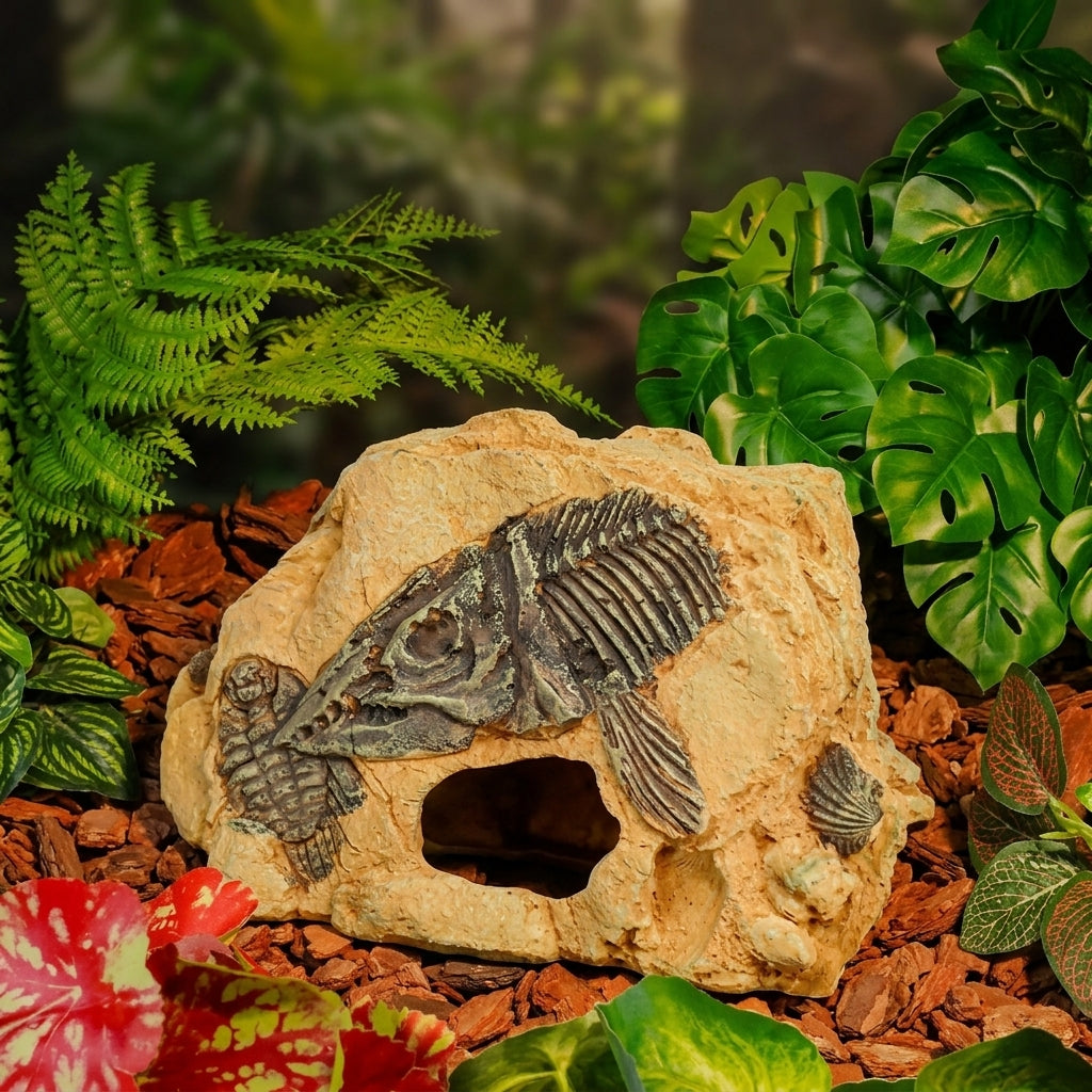 Resin Aquarium Rock Cave Decorations and Reptile Hideout, Aquatic Tank Decorations for Turtles, Aquatic Tank Ornaments for Snakes