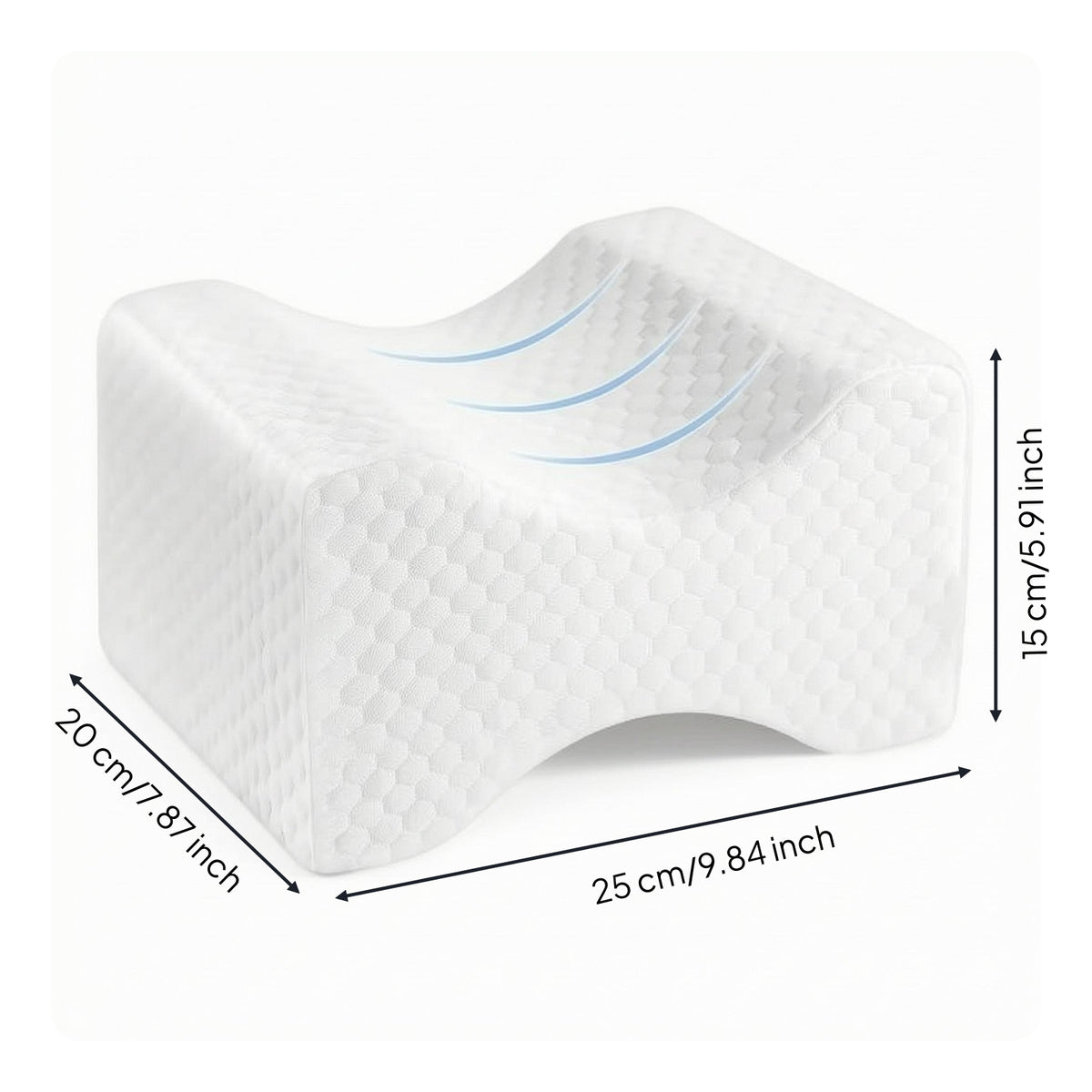 Knee Pillow Contoured Memory Foam Knee Pillow White