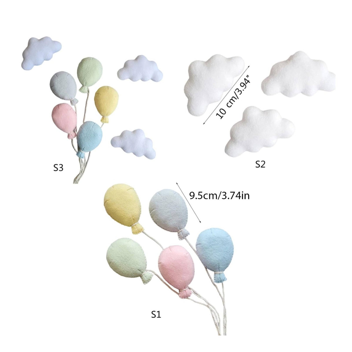 Newborn Photo Prop Set Lightweight Felt Balloon Set Childlike Fun for Babies
