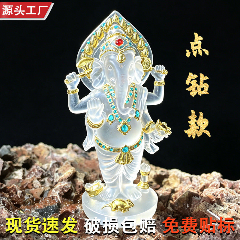 Standing Elephant God Statue Resin Craft Southeast Asian Style
