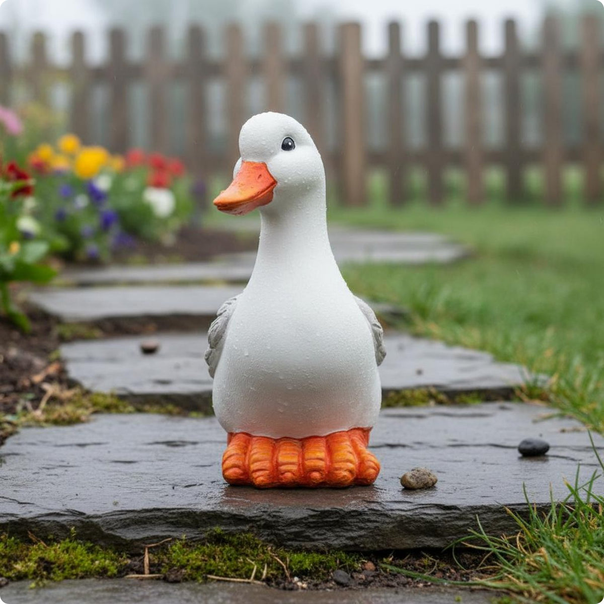 2 Pieces Resin Duck Figurine Rustic Design Resin Duck Statue Whimsical