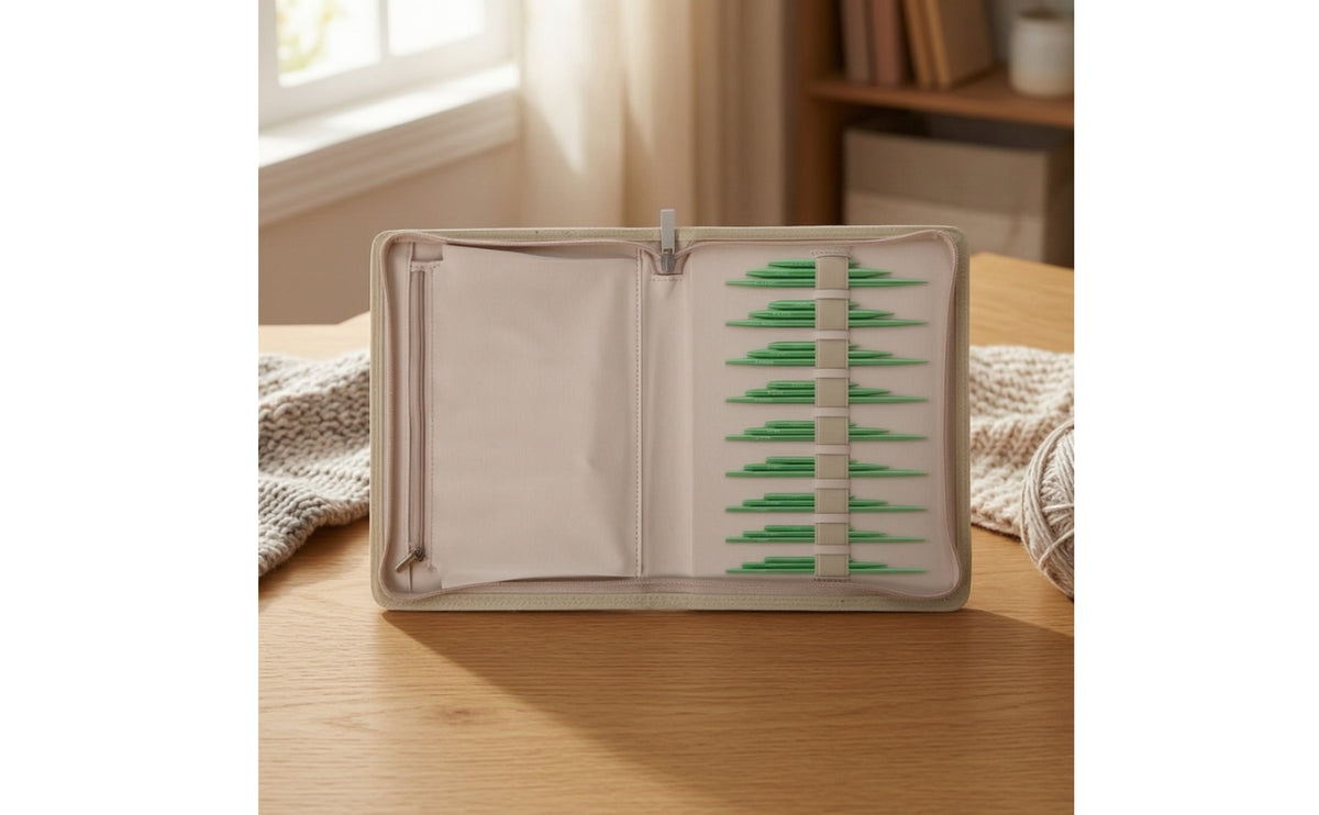 Flexible Interchangeable Circular Knitting Needle Set Zippered Knitting with Cables Compact Smooth for Crafters, Travel