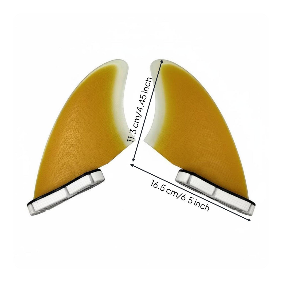 2 Pieces Double Tab Surfing Fins Lightweight Flexible Board Fin for Surfers, Paddleboard Riders
