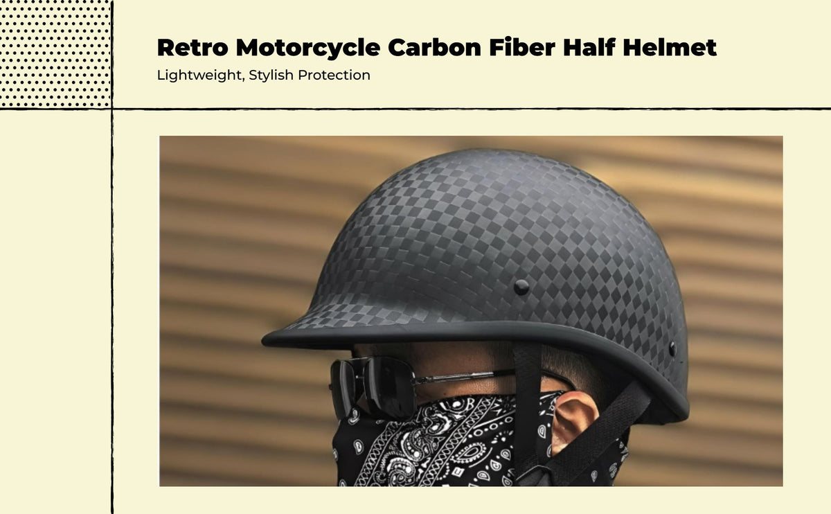 Carbon fiber half helmet, adjustable.
