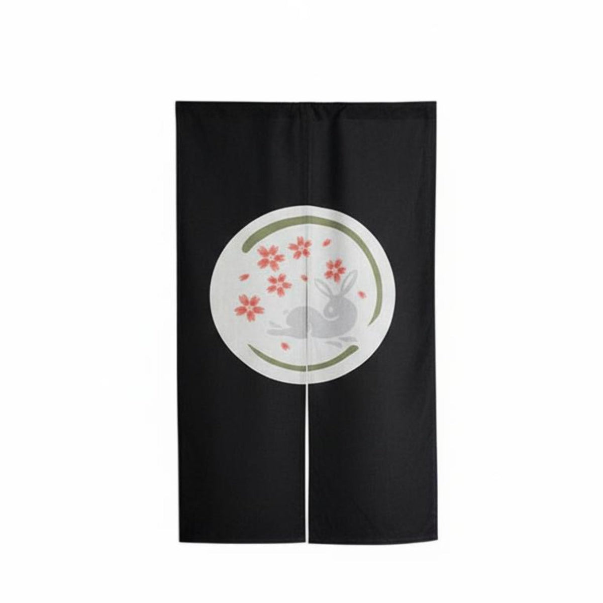 Noren Curtain tranquil design Split Panel Noren Includes Telescopic Rod for Homeowners