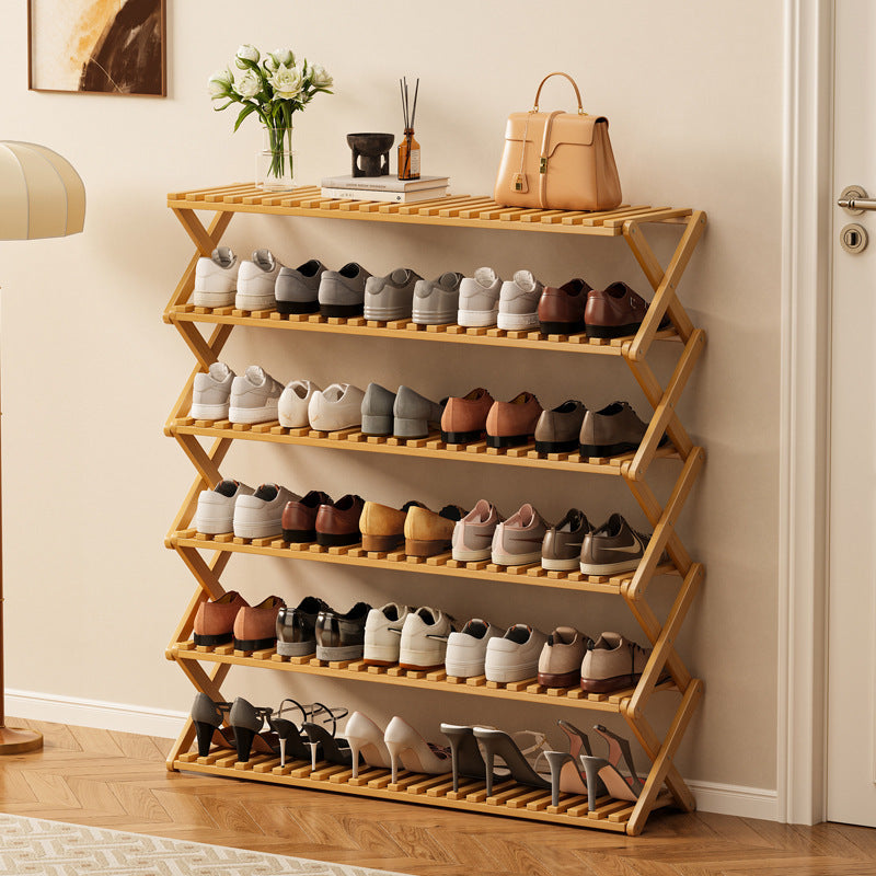 Bamboo Shoe Rack, 3-Tier, Foldable, No Installation Required