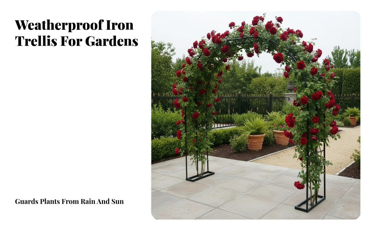 Decorative Metal Garden Arbor Sturdy Construction Garden Arch Weather-Resistant Metal Arbor Easy Assembly for Gardeners, Homeowners, DIY Enthusiasts, Courtyard, Backyard, Pathway Entrance, Walkway