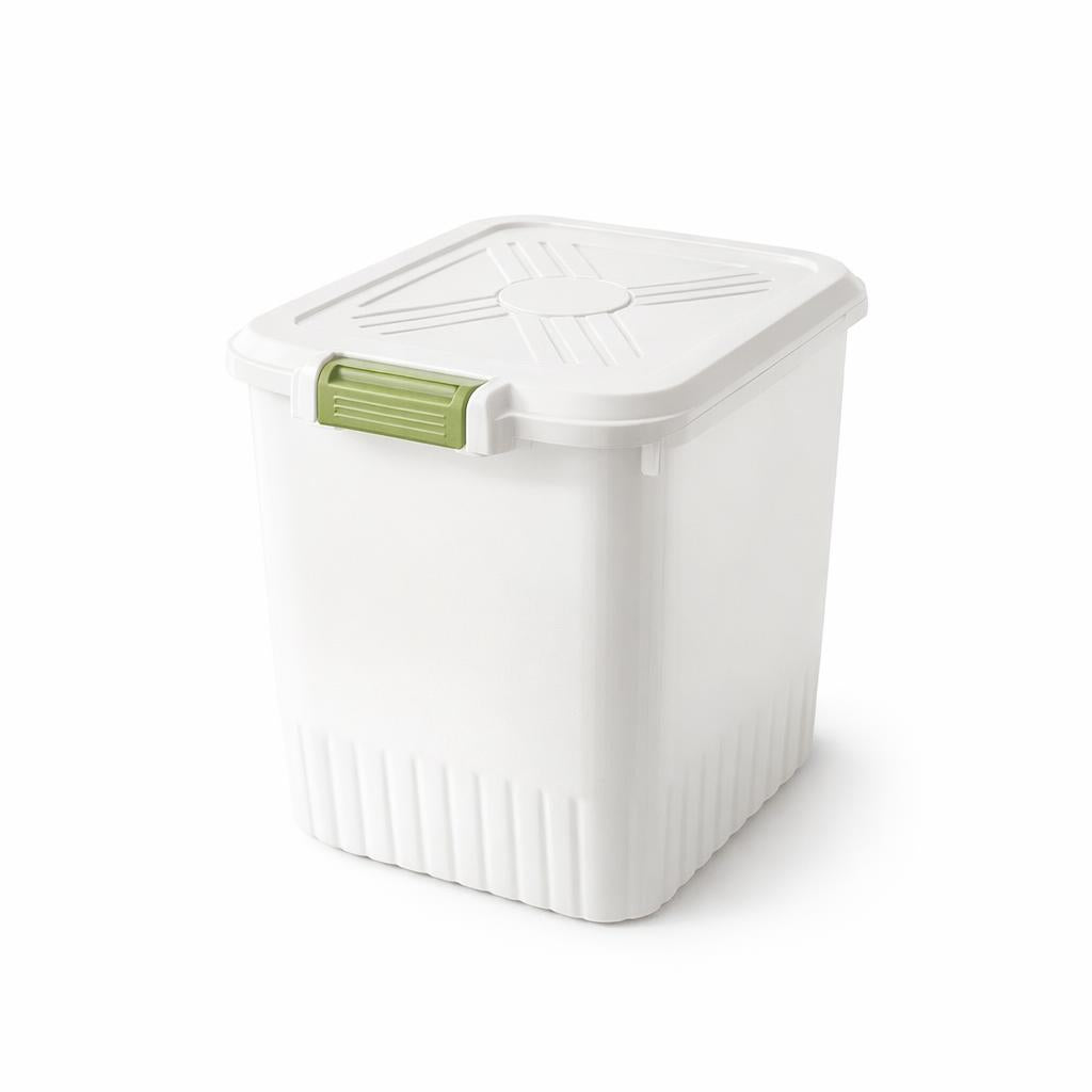 Rice Storage Container with Wheels, Airtight Food Storage, Kitchen Storage Bin, Cereal Dispenser, Grain Storage Container, Li