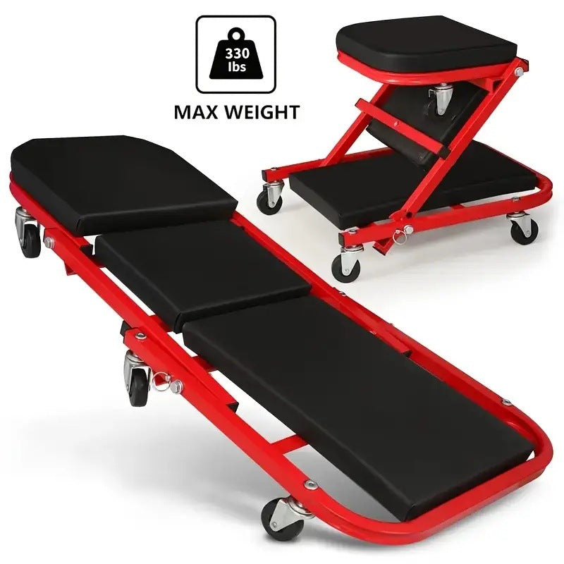 Automotive Repair Stool with Creeper, Movable