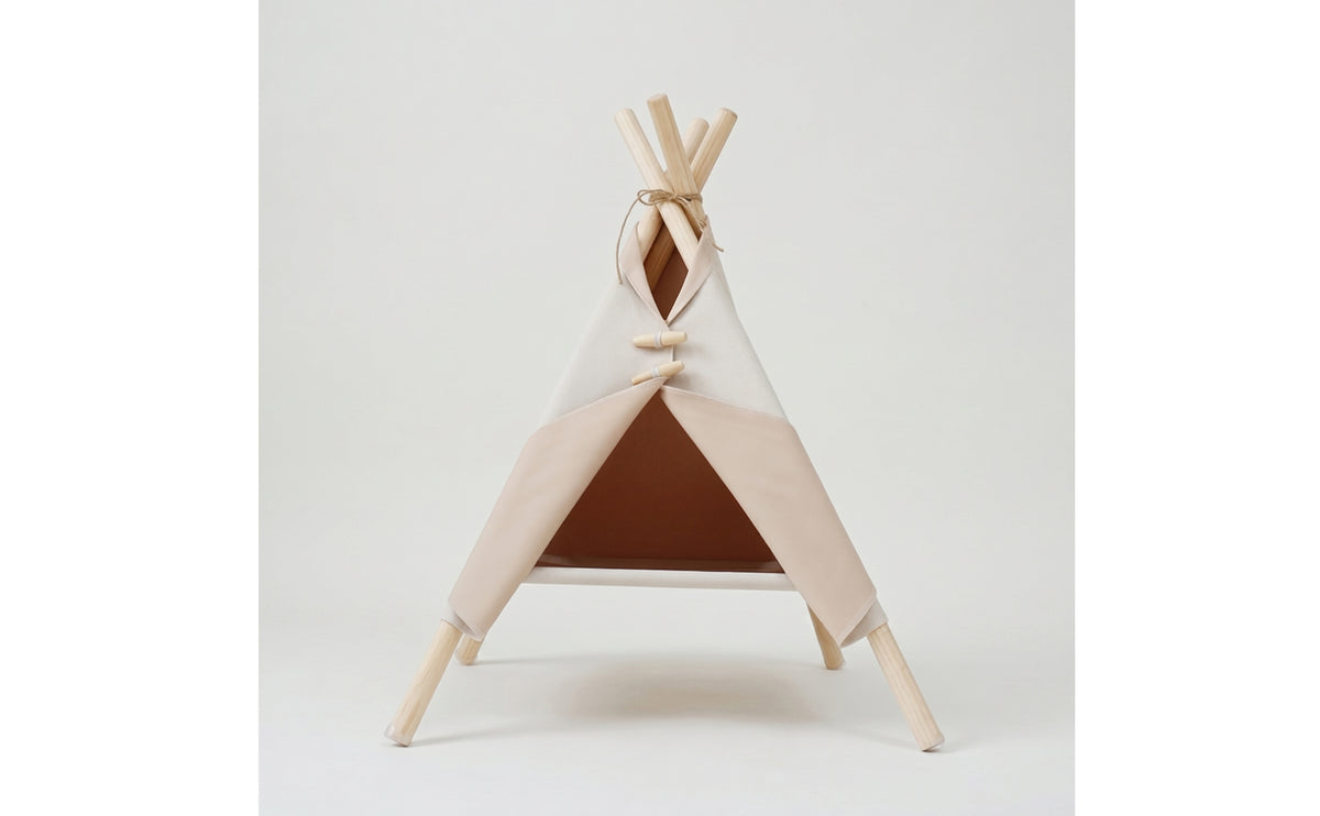 Cat Tent with Wooden Frame Removable Pet Cover Teepee Washable Pet Teepee for Cats, Small Dogs, Living Room, Indoor
