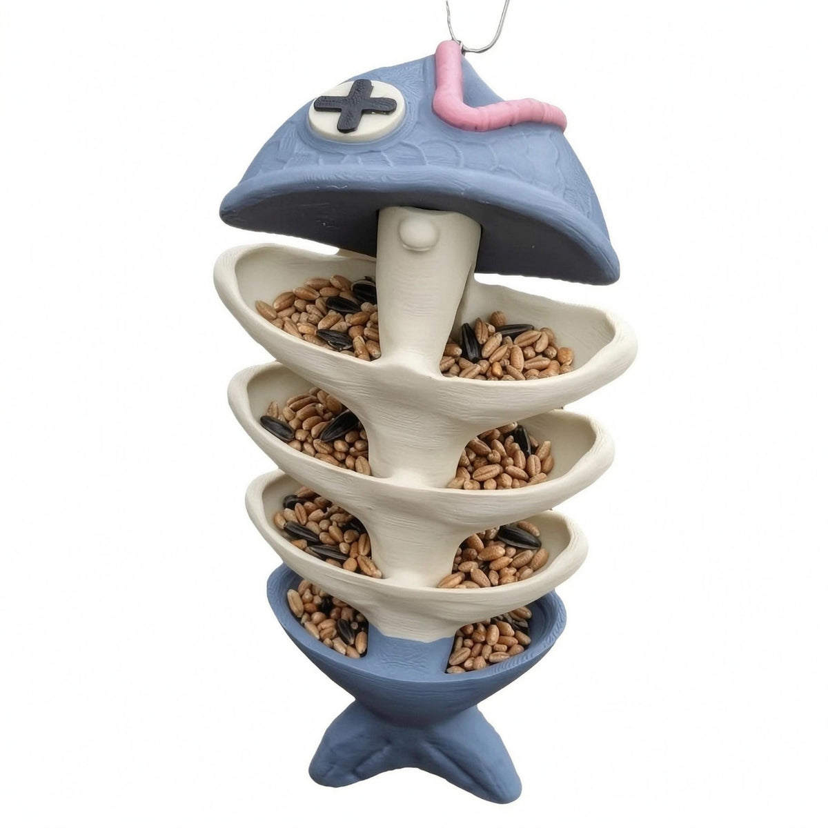 Fishbone Bird Feeder Lightweight Tiered Bird Feeder Weather-Resistant