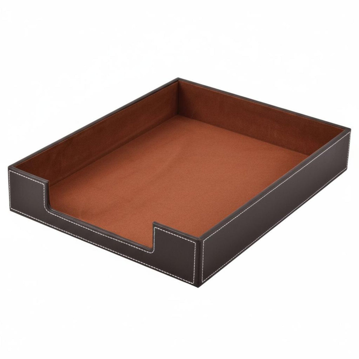 Leather Document Tray Elegant Design A4 File Holder Soft Lining for Study, Hotel