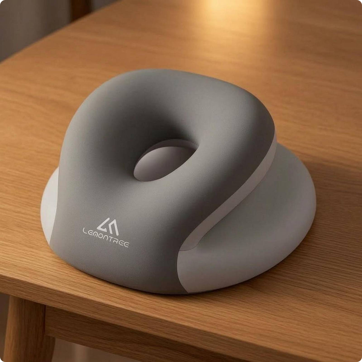 Raised Side Double-Layer Rest Pillow Contoured Encircling Support Pillow Rounded Shape Rest Cushion Cushioned for Office Desk, Classroom