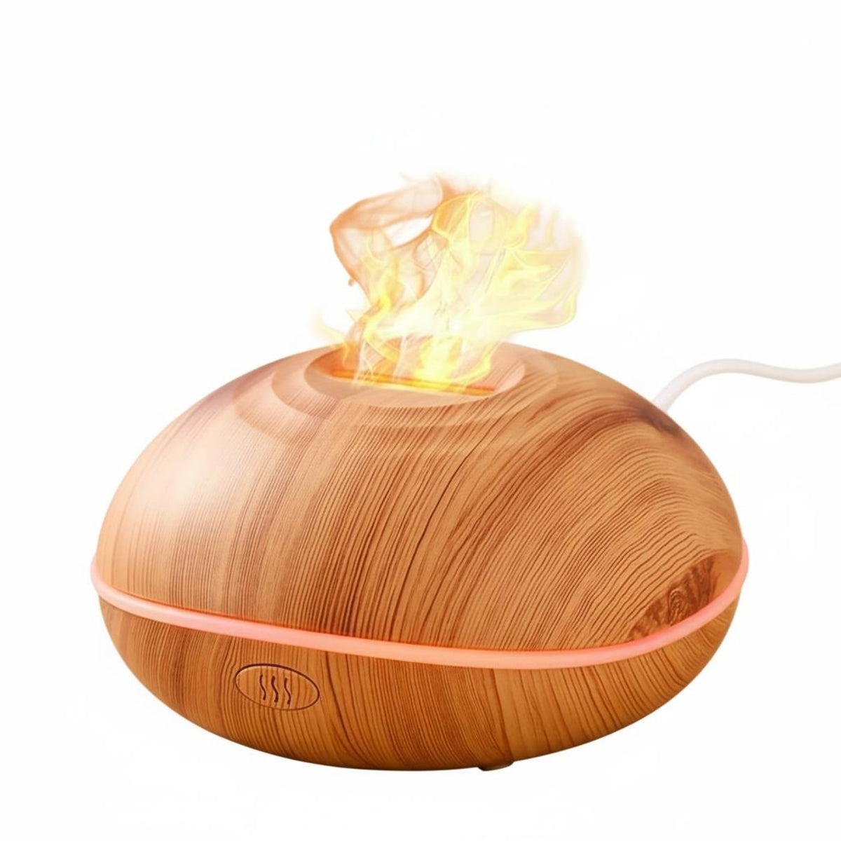 USB Powered Flame Effect Mist Disperser Quiet Operation LED Flame Humidifier Timer Function for Bedroom, Spa, Meditation Studio