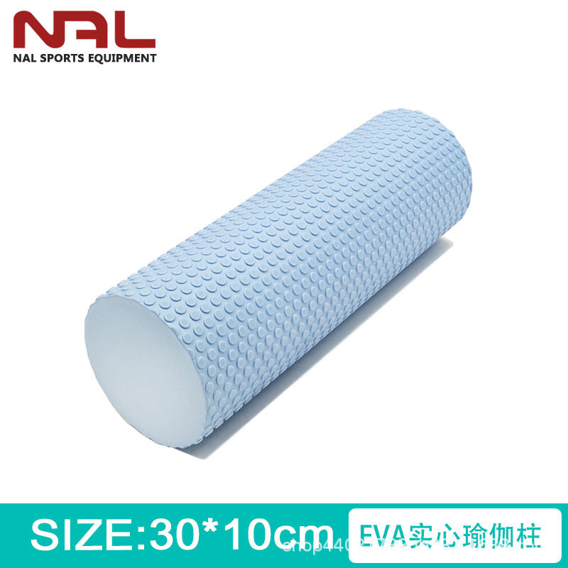 30x10cm Solid Yoga Roller Foam Roller for Muscle Massage and Relaxation, EVA, Black