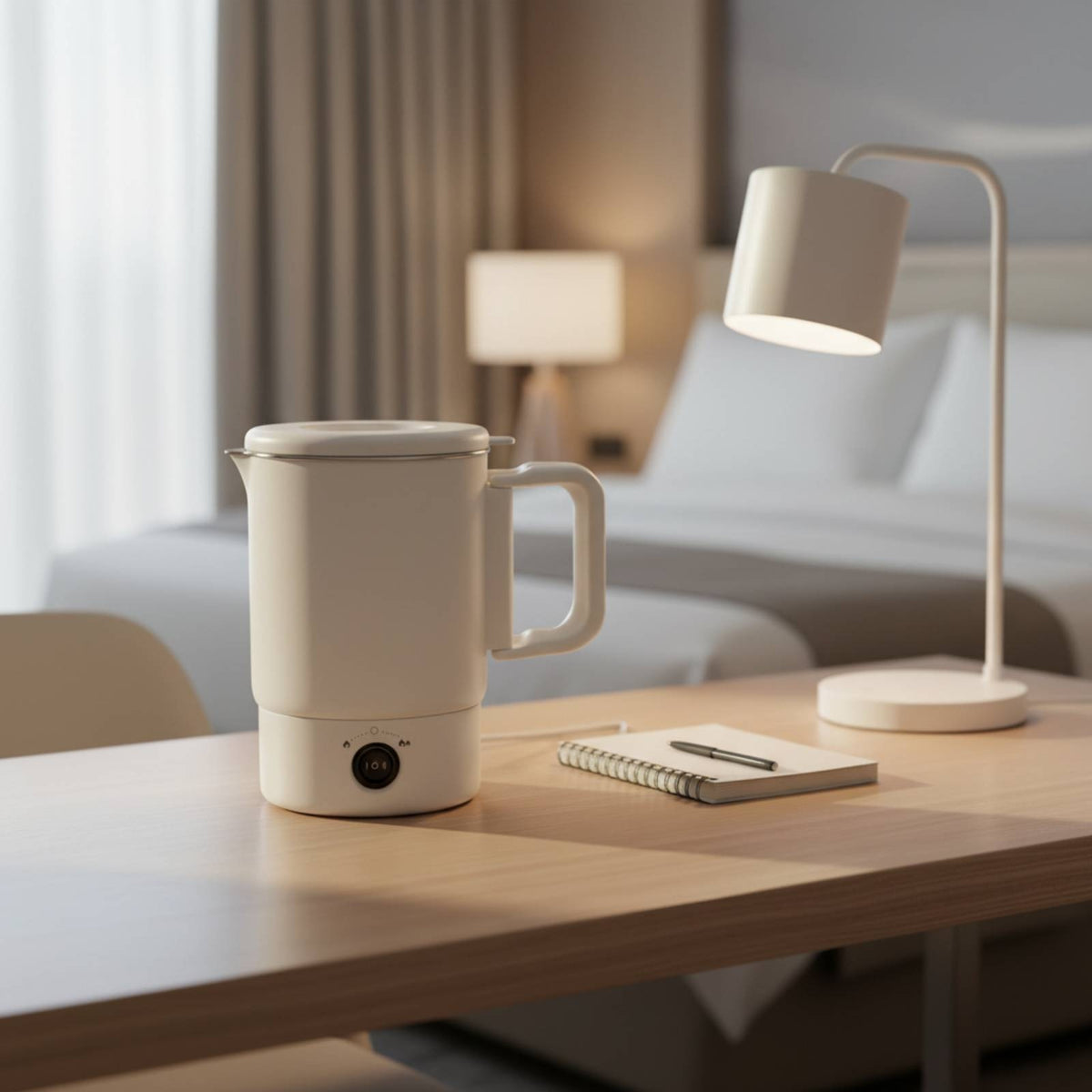 Compact Foldable Electric Kettle Space-Saving Hot Water Kettle Lightweight Mini for Travelers, Students, Dorm Room, Hotel, Office