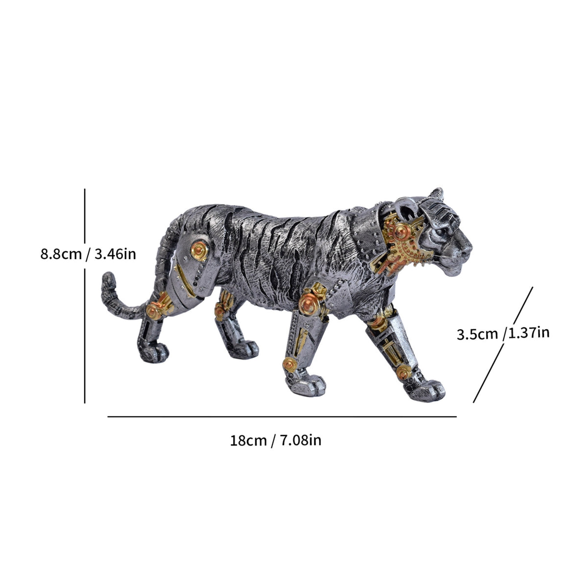 Mechanical Creature Figurine Shiny Finish Decorative Figurine Textured Surface