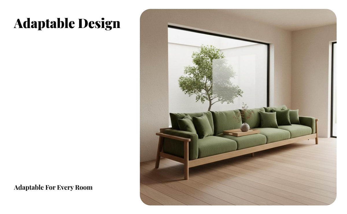 Nordic design 2-Seater Wooden Settee durable Wood Frame Living Room Seating Minimalist Design Sofa Set Straight-Line outline for Apartment Dwellers, pairs, Homeowners, Lounge Area, Office, Bedroom