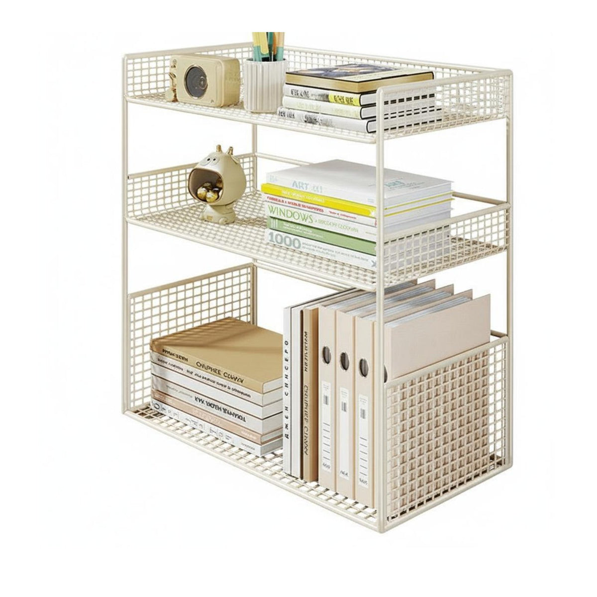 Multitier Desk book organizer Sturdy Construction Desktop Shelf Easy Assembly