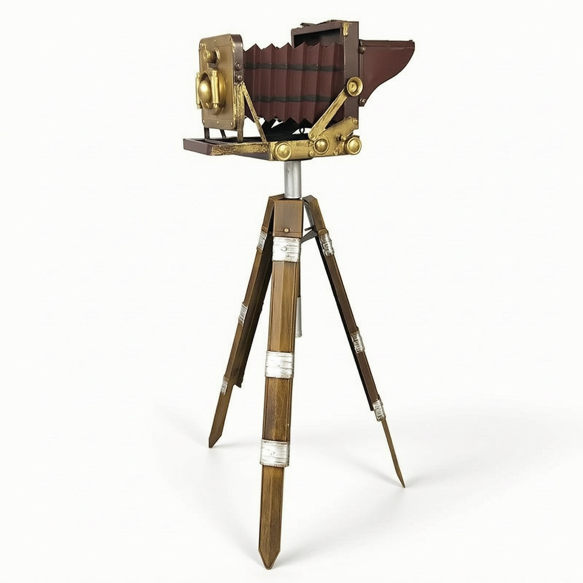 Camera Model with Tripod Nostalgic Retro Camera Model Prop Antique Decor Artisanal for Collectors, Photo Studio, Cafe