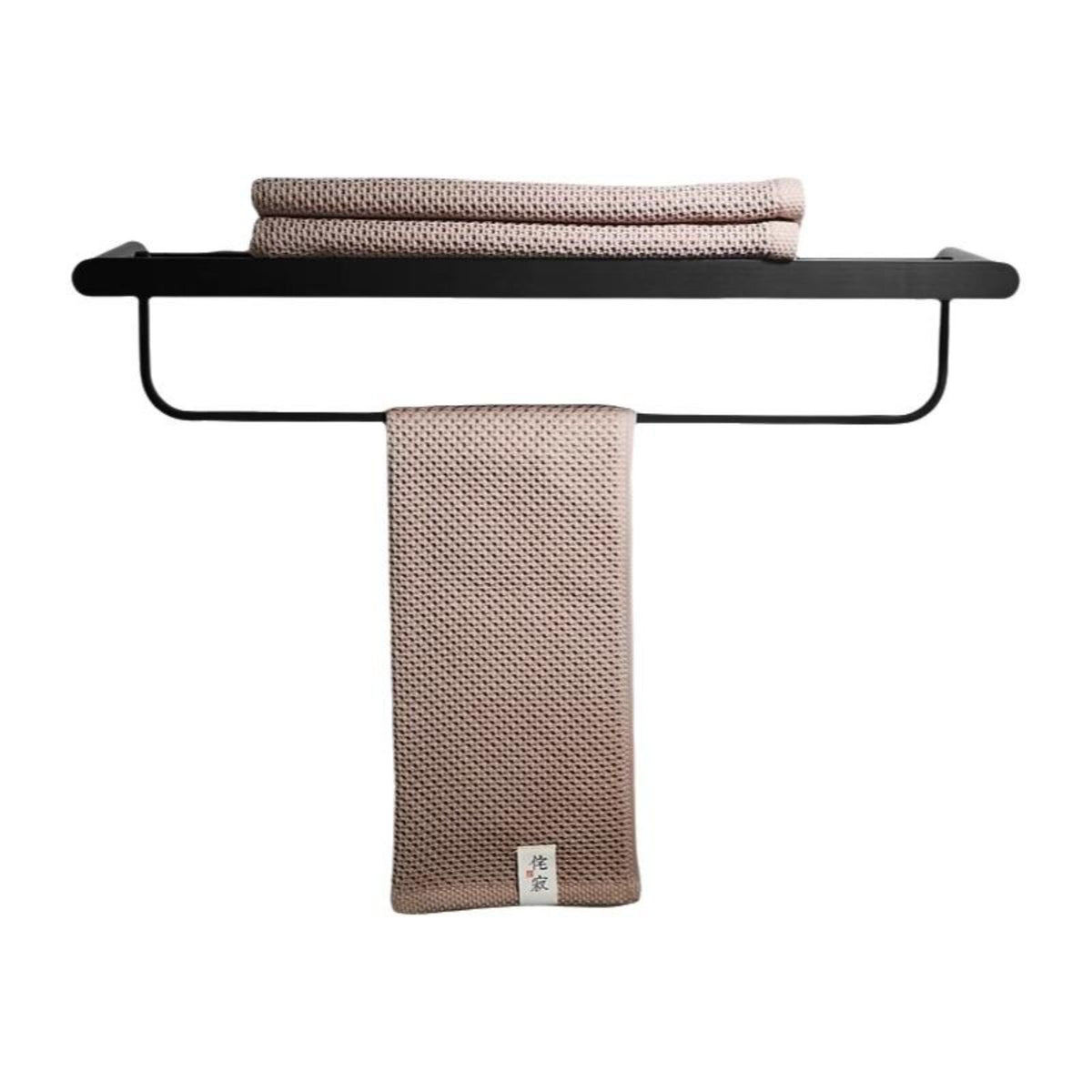 Matte black 304 steel bathroom shelf