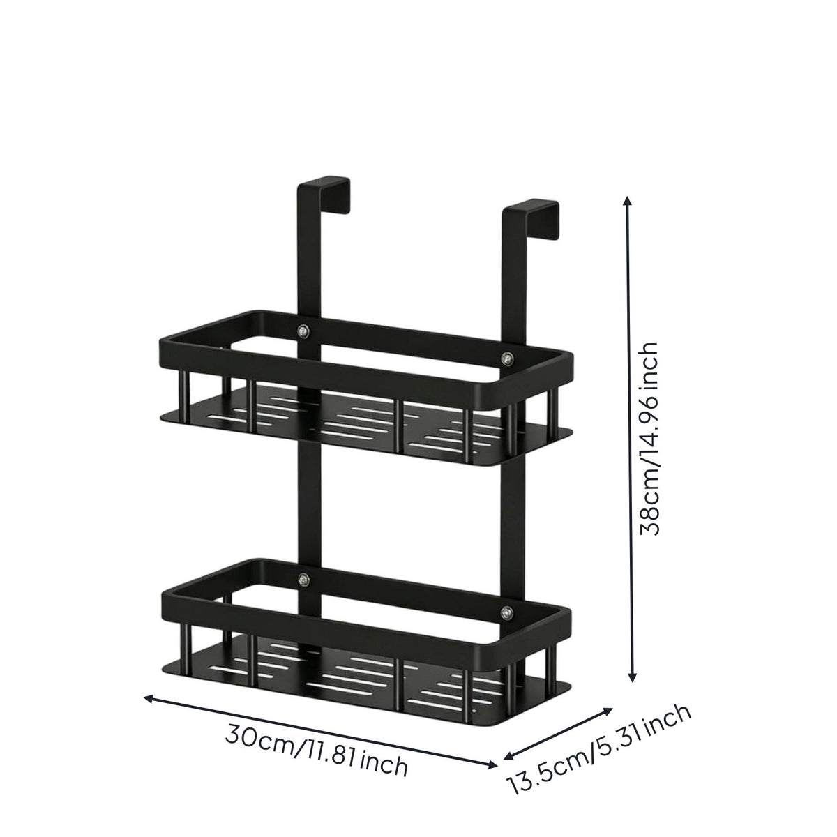 Over the Door Shower Organizer Space Saving Multi-Tier Bathroom Hanging Shelf