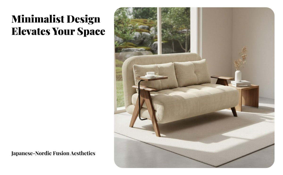 Foldable Design Fold-unfold Wooden Frame Couch Space-Saving Tri-Fold Sleeper Loveseat two-in-onePurpose Sofa Bed dense foam Foam Cushioning for Apartment Dwellers, Students, Homeowners, Small Spaces, Living Room, Bedroom, Home Office