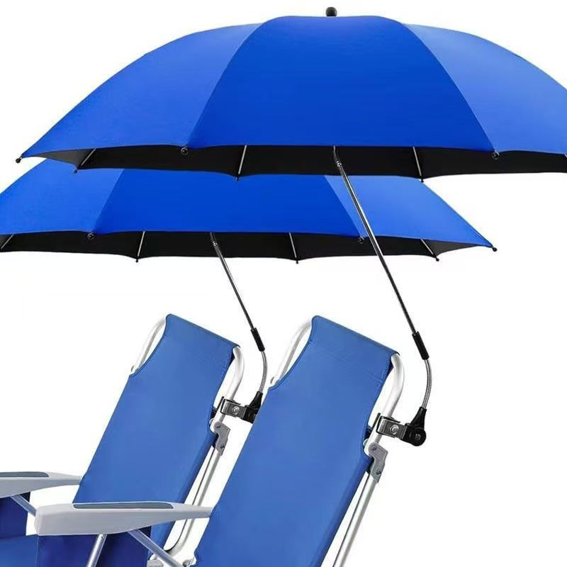 New Portable Camping Beach Chair Umbrella Detachable Folding Chair Clamp Umbrella Fishing Chair Outdoor Sunscreen Umbrella