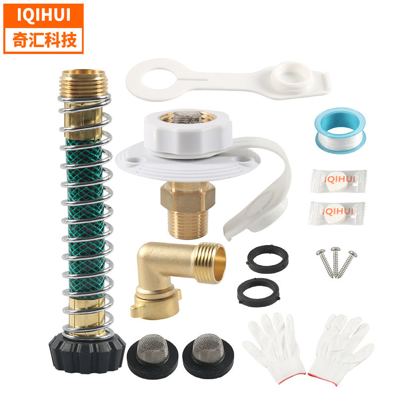 IQIHUI RV City Water Inlet Brass Check Valve Fill Port for Recreational Vehicles