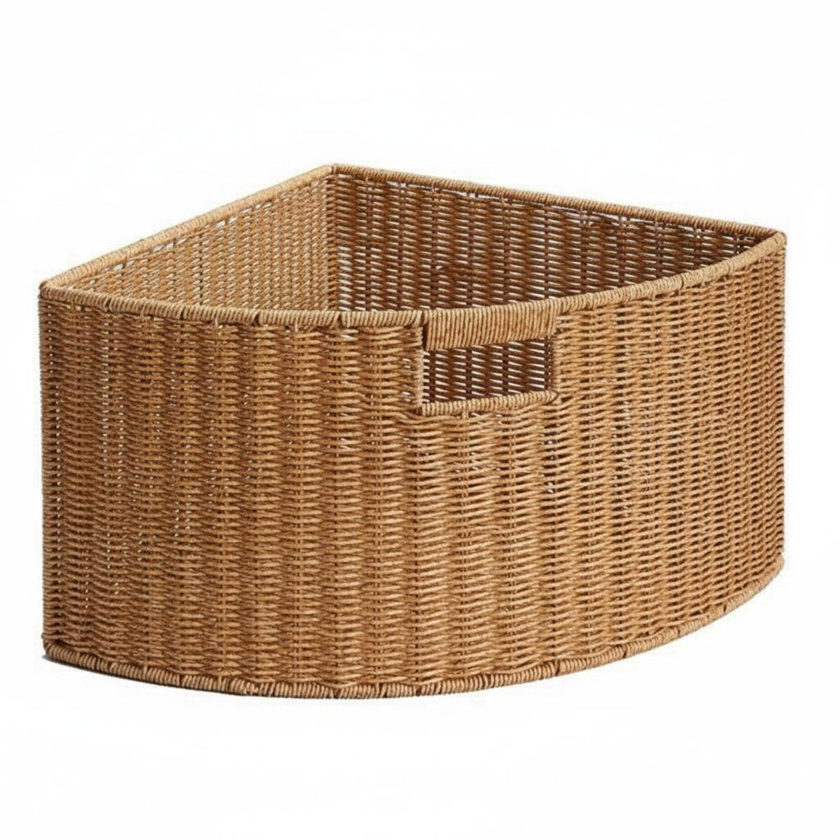 Space-Saving Imitation Rattan Corner Basket Large Capacity Triangle Corner Basket Multipurpose for Closet