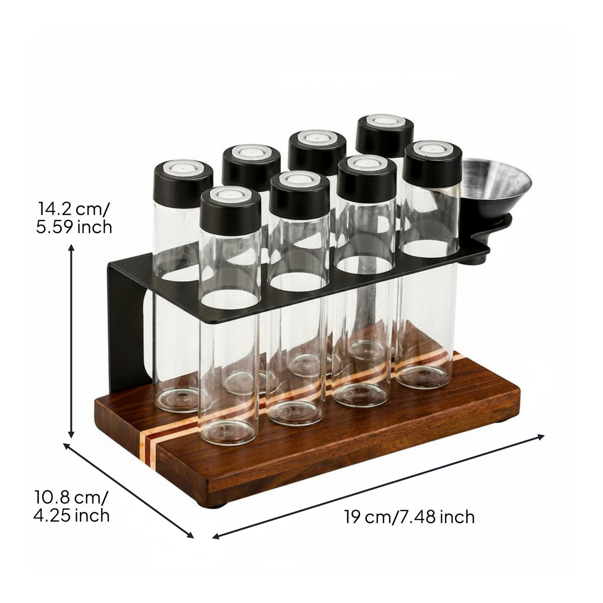 6 Pieces Coffee Bean Canister Transparent Coffee Bean Jar Set with Funnel