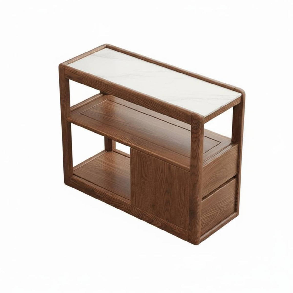 Rolling Side Cabinet Easy to Clean Top Rolling Bedside Cabinet Rounded Corners