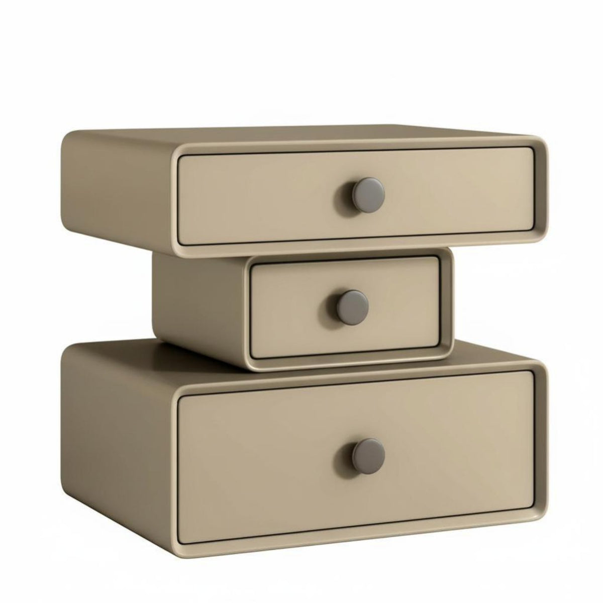 Round End Table with Drawer Minimalist and design Nightstand Space-Saving for Renters