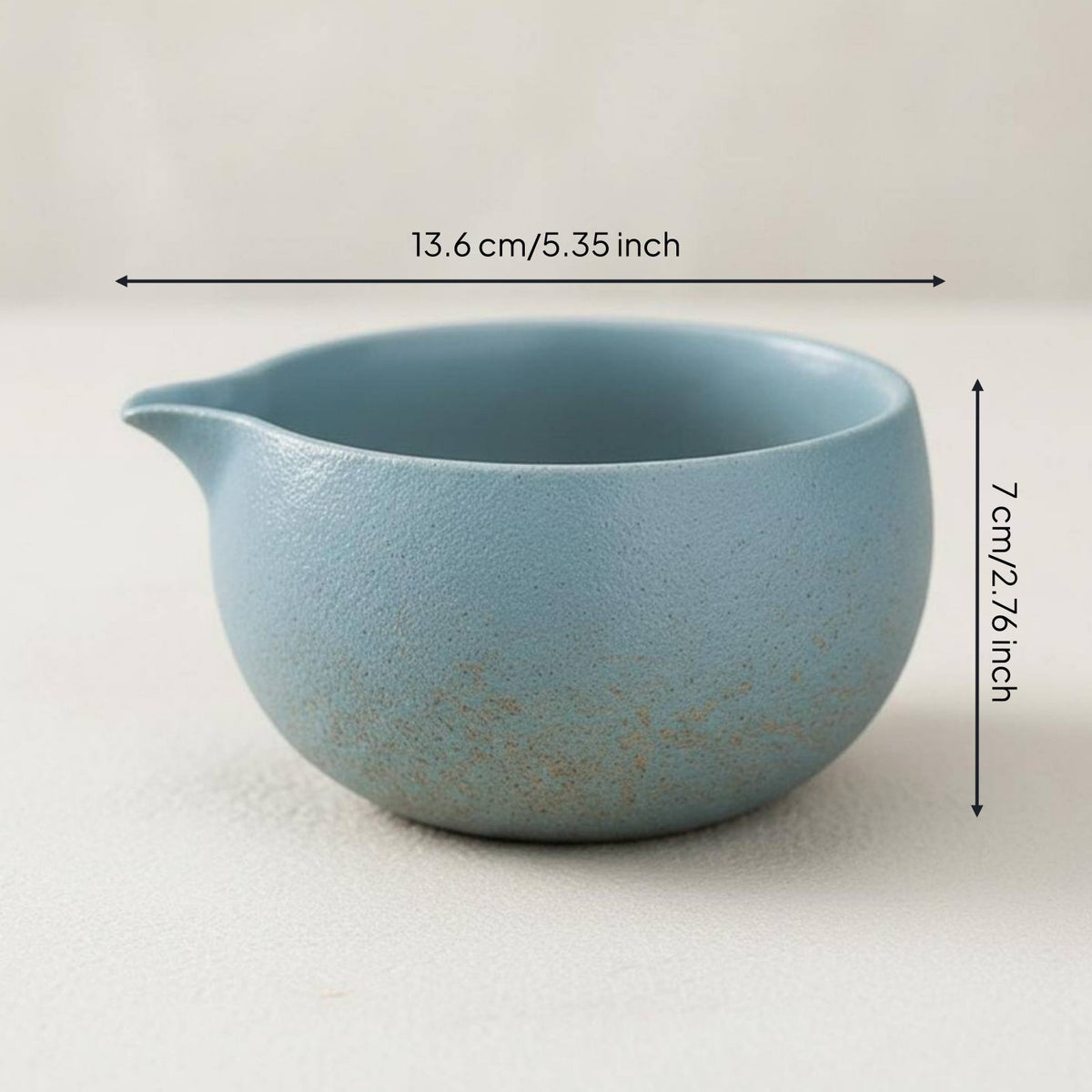 Matcha Bowl with Spout Handmade Ceramic Matcha Whisking Bowl Textured Finish Japanese Style