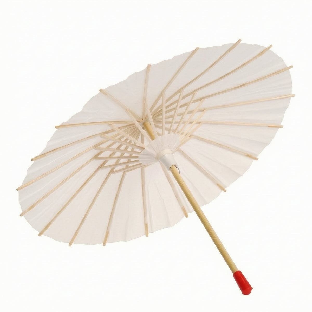 Traditional Paper Umbrella with Bamboo Frame White Blank Paper Umbrella Customizable Bamboo Sun Shade Unpainted for Artists