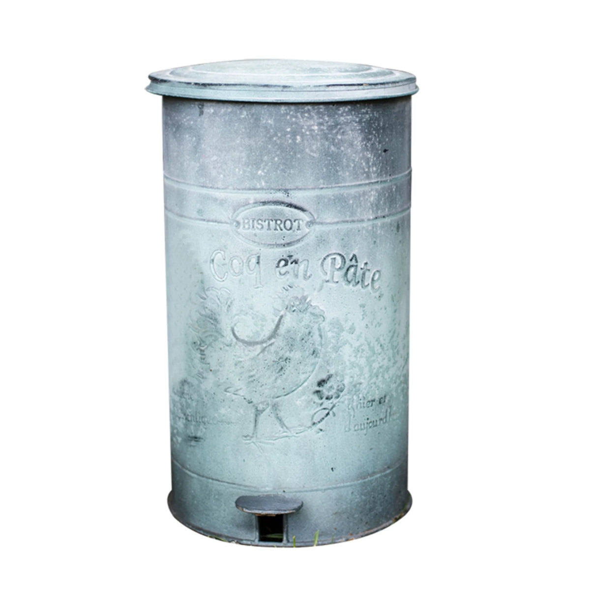 Vintage Trash Can Distressed Finish Waste Bin Farmhouse Retro Style
