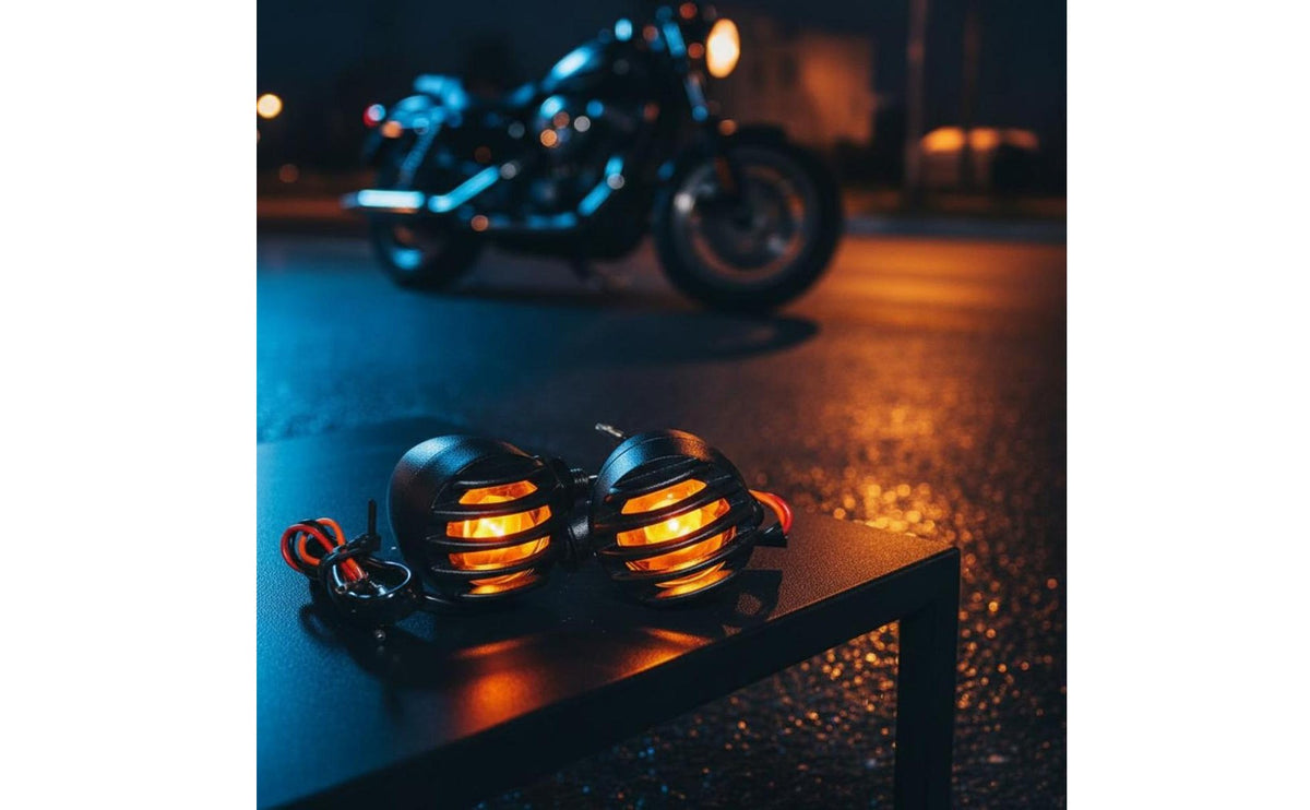 Retro Indicator Light All Metal Body Turn Blinker Light Versatile Motorcycle Turn Blinker for Cafe Racer Builders, Custom Bike Builds
