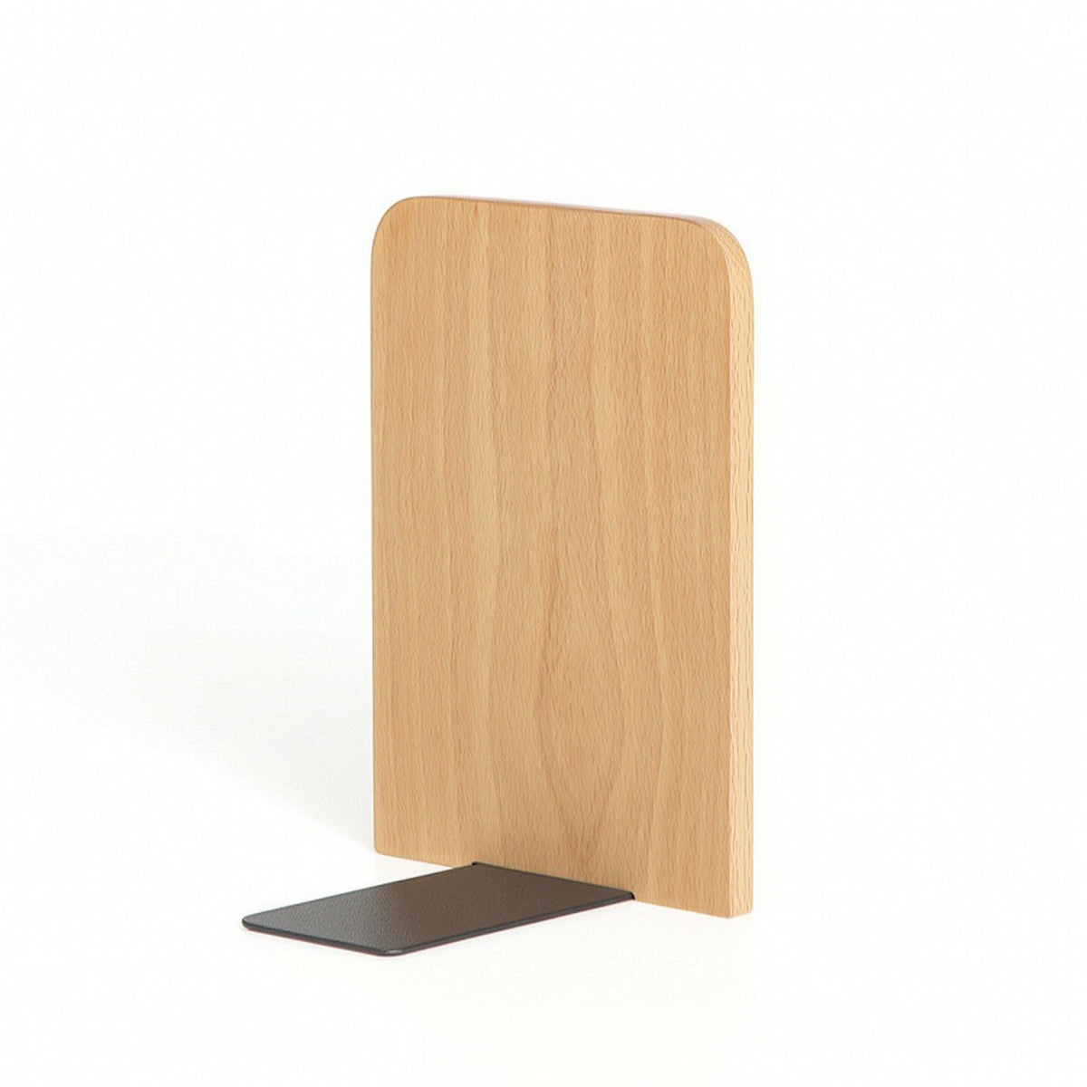 Wooden Bookend with Metal Base Minimalist Book Stoppers Compact for Students