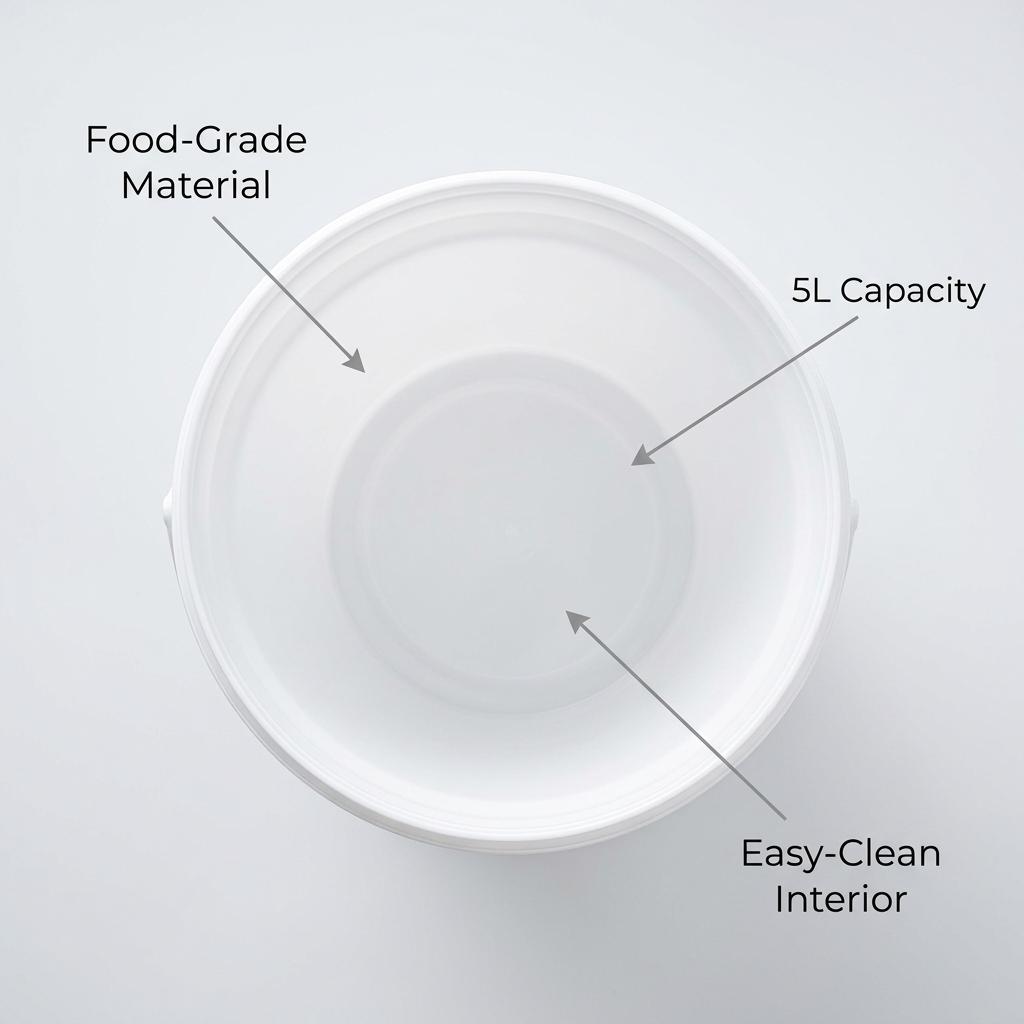 White Bucket Lid for Paint Storage, Wide Mouth Bucket Lid for DIY Projects, Food Grade Paint Pail with Handle, 2mm Wall Thickness Bucket Lid