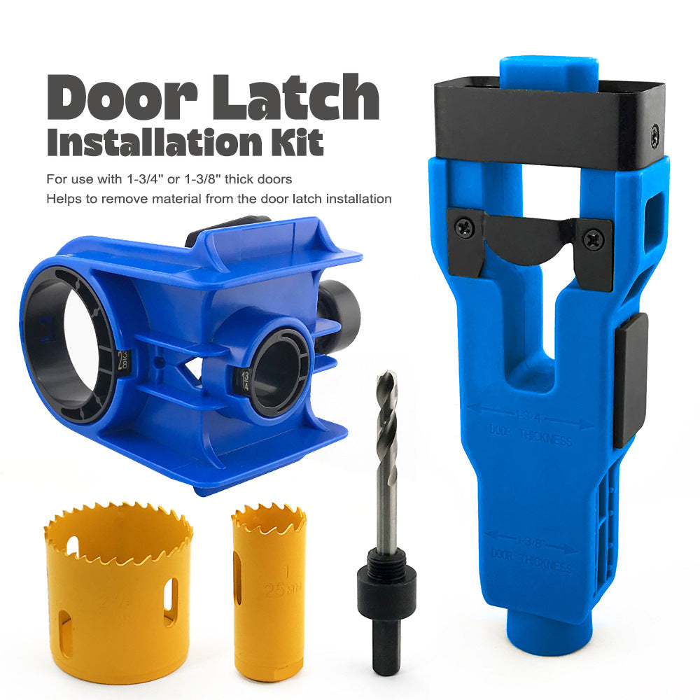 Ball Lock Hole Saw Kit for Wood and Metal Doors with Latch Mortise Tool Set