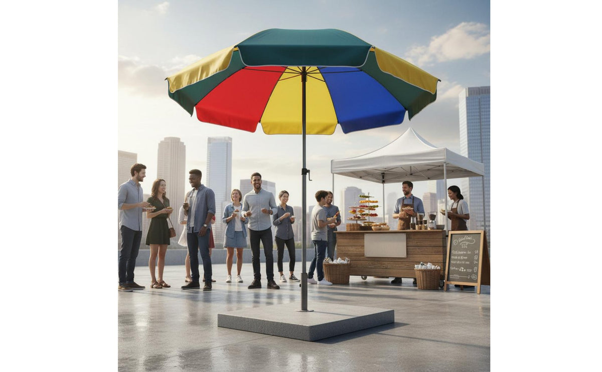 Sun Protection Commercial Stall Umbrella Weather Resistant Large Outdoor Sunshade Heavy Duty Garden Sunshade for Street Vendors, Business Owners, Patio, Restaurant Terrace