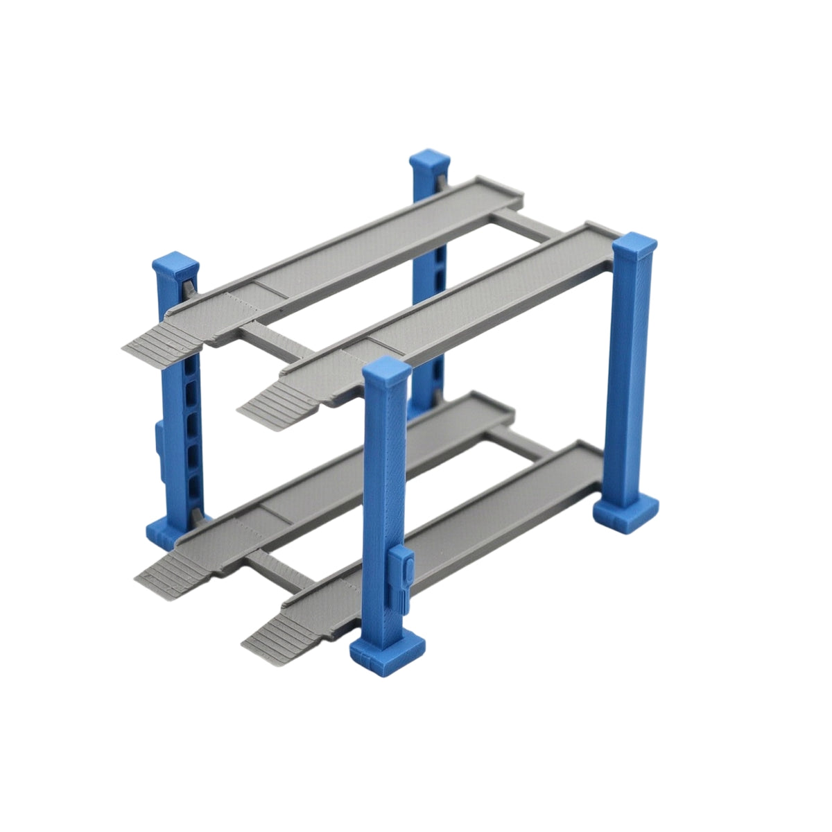 3D-Printed Double-Layer Car Display Rack 1:64 Scale Car Display Rack with Ramps Compact Parking Stand with Ramps Space-Saving for Collectors