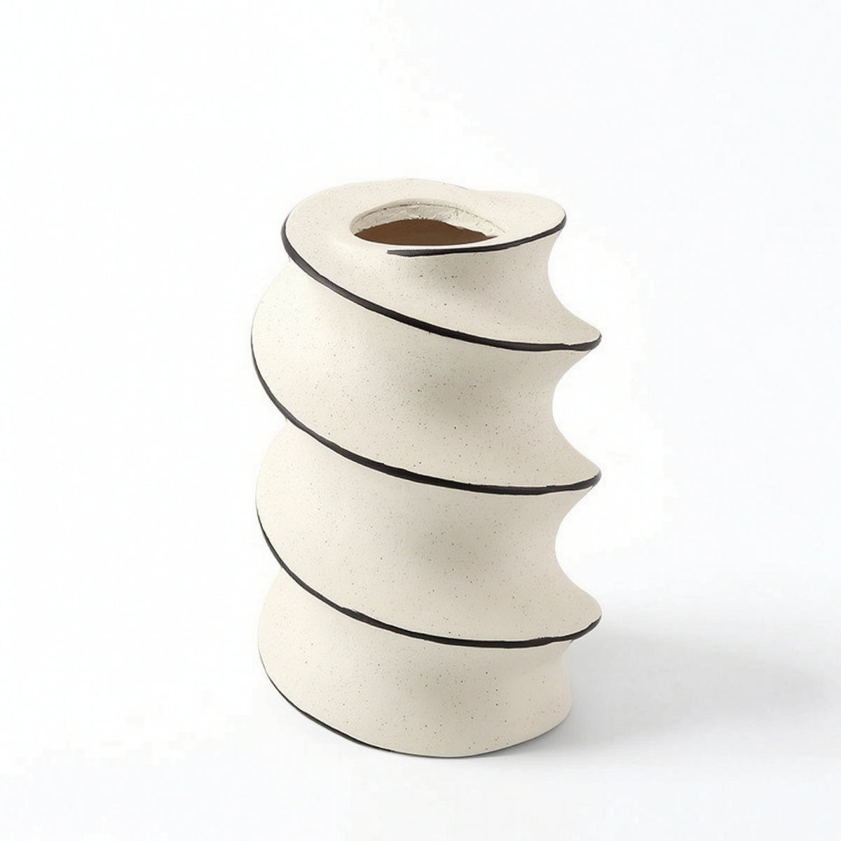 Sculptural Vase Modern Spiral Vase Matte for Living Room, Tabletop, Minimalists