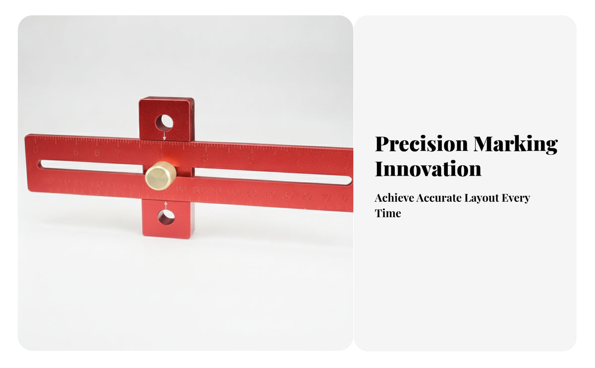 Slotted Body Square Marking Ruler Perpendicular Block Locking Square Ruler Anodized Finish Engraved Markings for Workshop, Woodworking