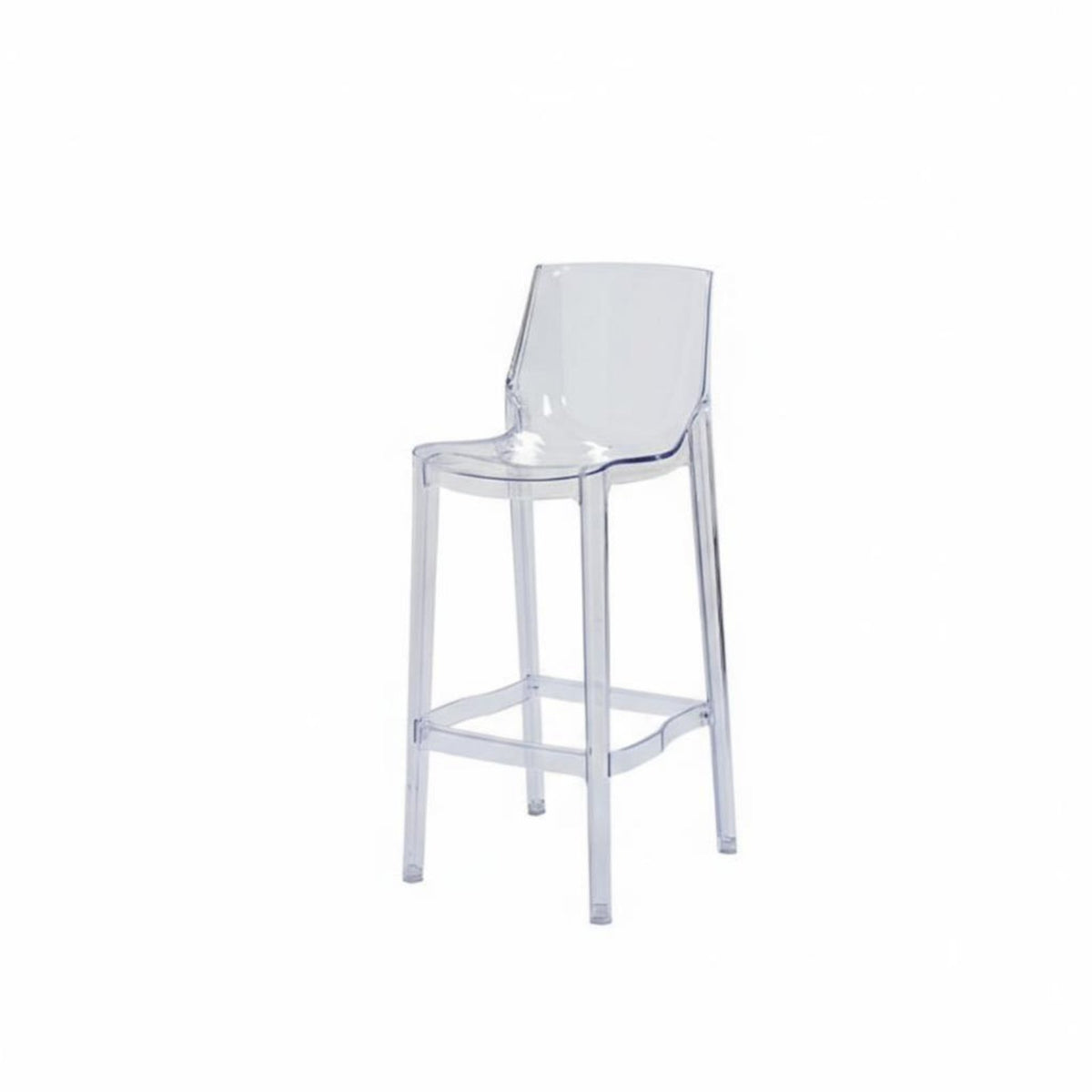Clear rearrest Bar Stool Nordic & design Counter Chair Transparent rear Easy to Clean for Homeowners, Restaurant Owners, Lounge